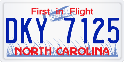NC license plate DKY7125