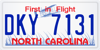 NC license plate DKY7131