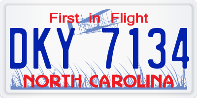 NC license plate DKY7134