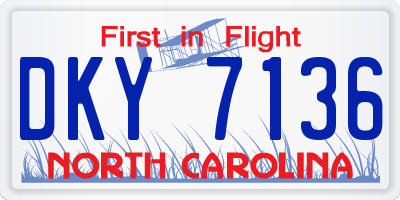 NC license plate DKY7136
