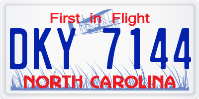 NC license plate DKY7144