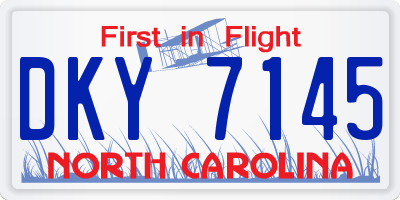 NC license plate DKY7145