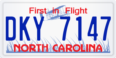 NC license plate DKY7147