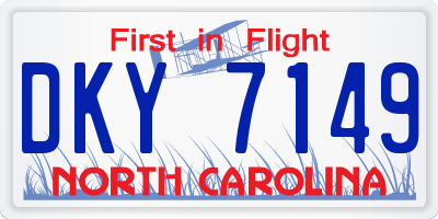 NC license plate DKY7149