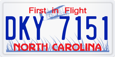 NC license plate DKY7151