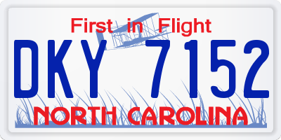 NC license plate DKY7152