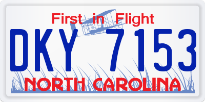 NC license plate DKY7153
