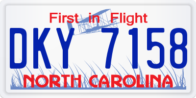 NC license plate DKY7158
