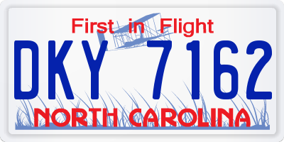 NC license plate DKY7162