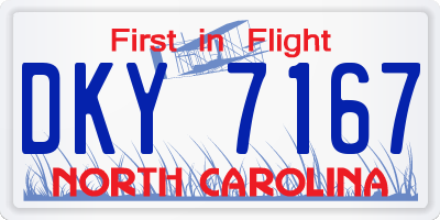 NC license plate DKY7167