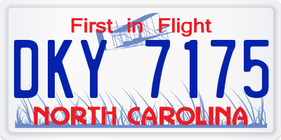 NC license plate DKY7175
