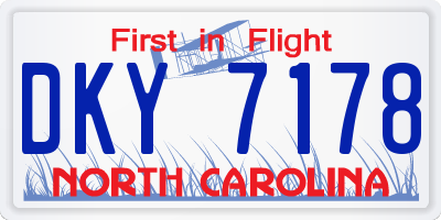 NC license plate DKY7178