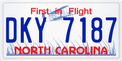NC license plate DKY7187