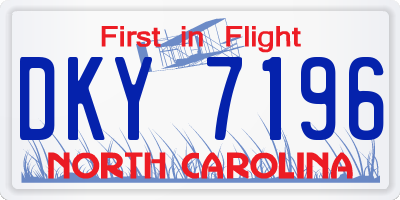 NC license plate DKY7196