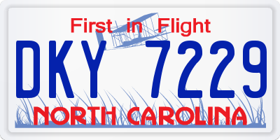 NC license plate DKY7229