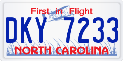 NC license plate DKY7233