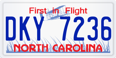 NC license plate DKY7236