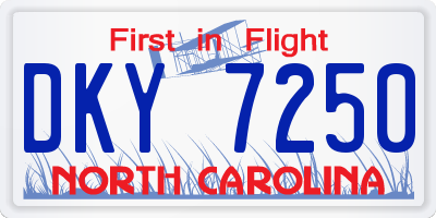 NC license plate DKY7250