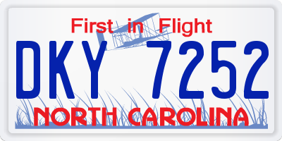 NC license plate DKY7252