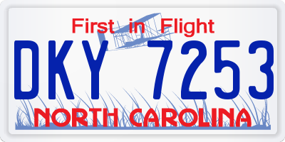 NC license plate DKY7253