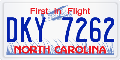 NC license plate DKY7262