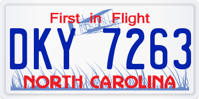 NC license plate DKY7263