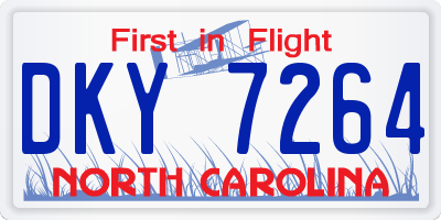 NC license plate DKY7264
