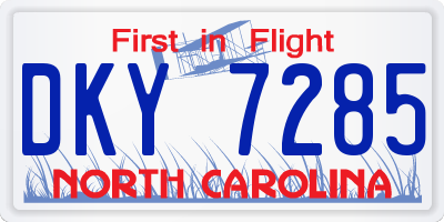 NC license plate DKY7285