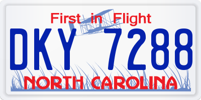 NC license plate DKY7288