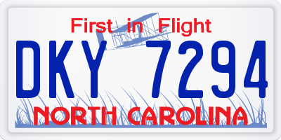 NC license plate DKY7294
