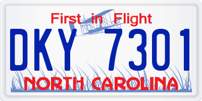 NC license plate DKY7301