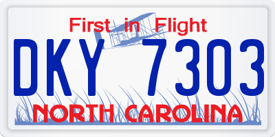 NC license plate DKY7303