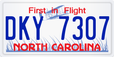 NC license plate DKY7307