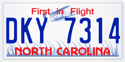 NC license plate DKY7314