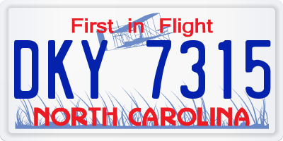NC license plate DKY7315