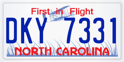 NC license plate DKY7331
