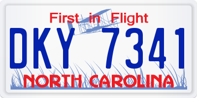 NC license plate DKY7341