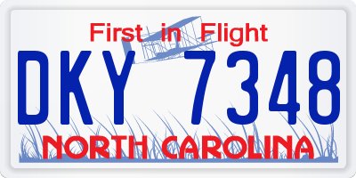 NC license plate DKY7348