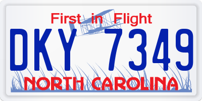 NC license plate DKY7349
