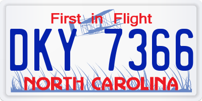 NC license plate DKY7366