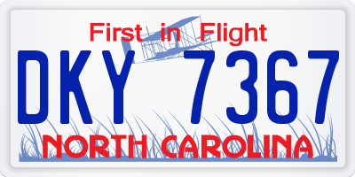 NC license plate DKY7367