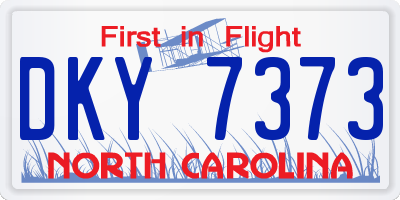 NC license plate DKY7373