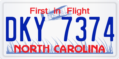 NC license plate DKY7374