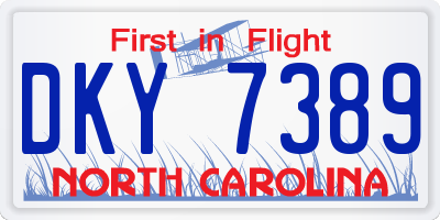 NC license plate DKY7389