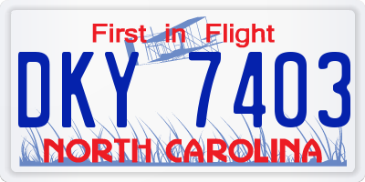 NC license plate DKY7403