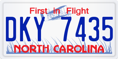NC license plate DKY7435