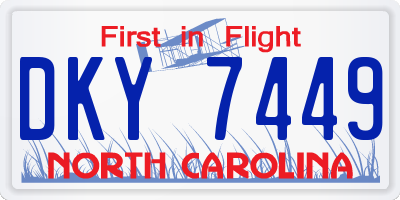 NC license plate DKY7449