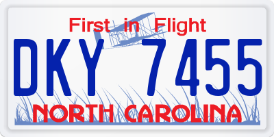 NC license plate DKY7455