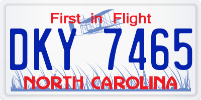 NC license plate DKY7465
