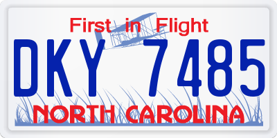 NC license plate DKY7485